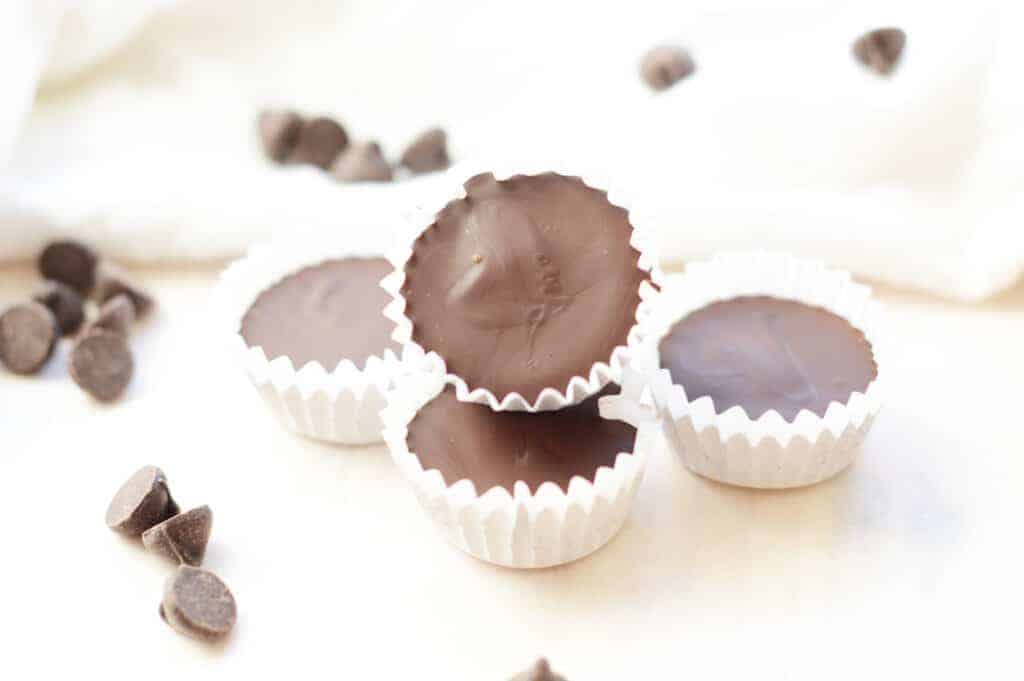 A close up of a peanut butter cup